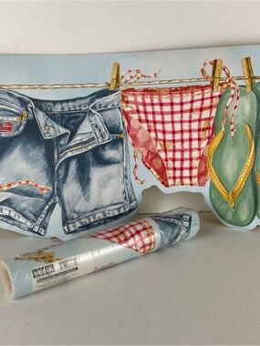 Vintage YORK Wallboarder-Clothline/Beach/Americana(2) Rolls